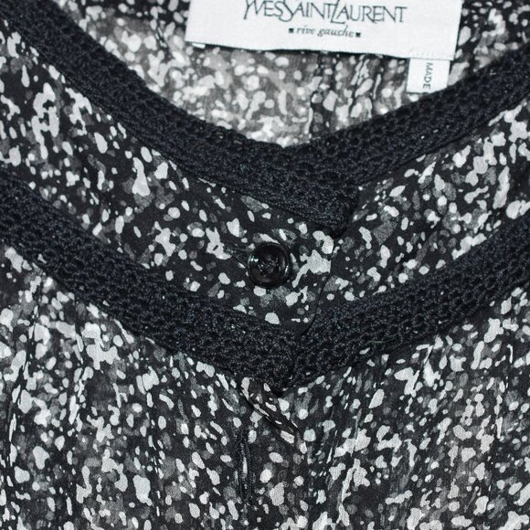 Yves Saint Laurent Semi-Sheered 100% Silk Blouse/Top - Picture 10 of 10